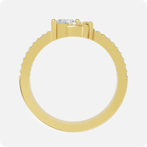 Geometric Trillion Crown Ring Set-Gold