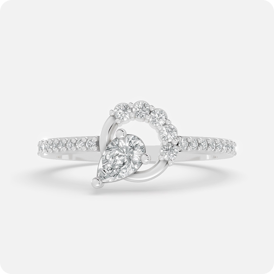 Geometric Trillion Crown Ring Set