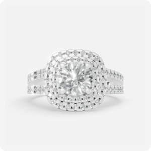 Imperial Triple-Halo Cushion Cut Diamond Ring