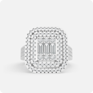 Intertwined Emerald-Cut Pavé Statement Ring