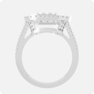 Intertwined Pear-Cut Pavé Statement Ring-Silver