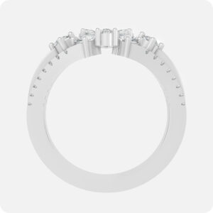 Lumina Petal Multi-Stone Statement Ring-Silver