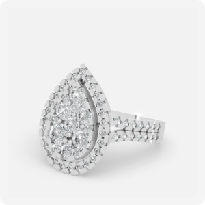 Luxury Pear Cluster Diamond Halo Ring