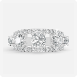 Majestic Triple-Stone Diamond Band Ring