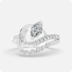 Marquise Beaded-Halo Heritage Ring-Silver