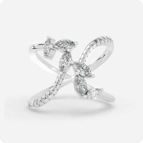 Marquise Diamond Criss-Cross Infinity Ring - Image 2