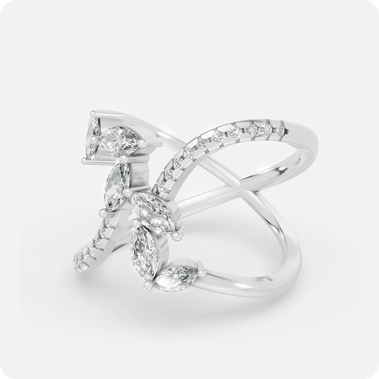 Marquise Diamond Criss-Cross Infinity Ring