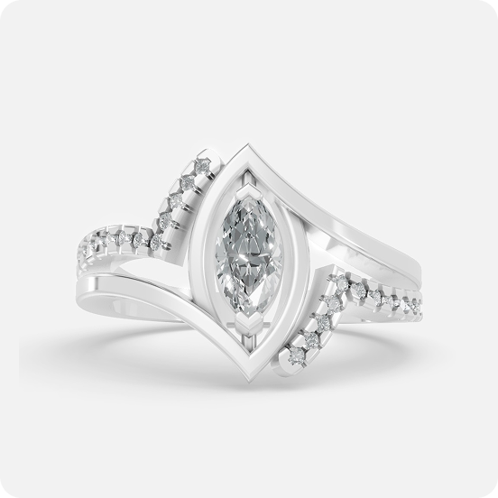Marquise Halo Bypass Ring - Image 3