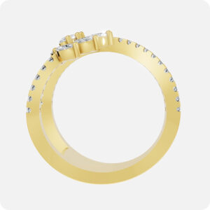 Marquise Lotus Bypass Ring- Gold