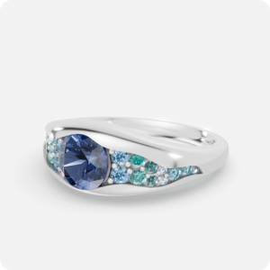 Ocean Blue Sapphire & Diamond Accent Ring