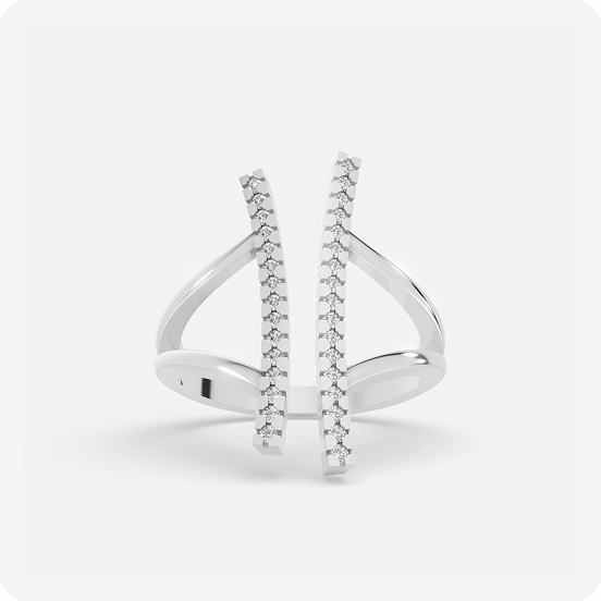 Open V-Line Diamond Elegance Ring
