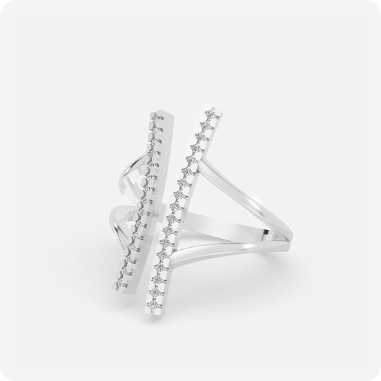Open V-Line Diamond Elegance Ring - Image 2