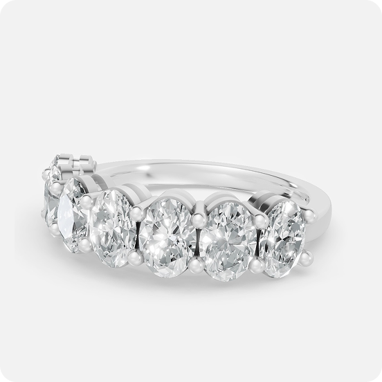 Oval Cut Diamond Half-Eternity Band Ring
