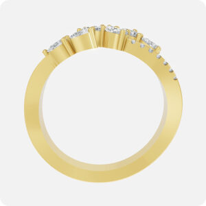 Pavé Lattice Pear Blossom Ring- Gold