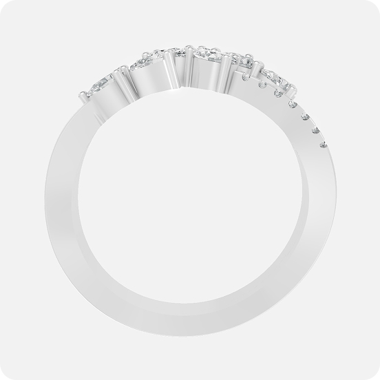 Pave Lattice Pear Blossom Ring - Image 3