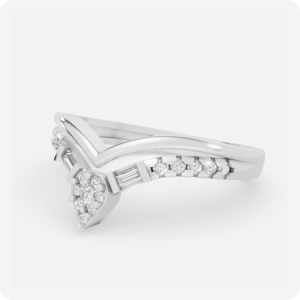 Pear Cluster V-Shape Diamond Ring