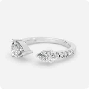 Pear Diamond Open Bypass Ring