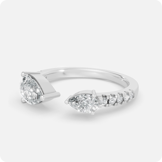 Pear Diamond Open Bypass Ring