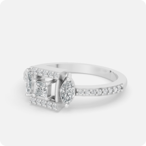 Princess Architectural Frame Trio Ring