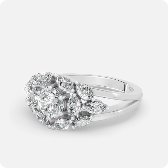 Radiant Bloom Diamond Cluster Ring