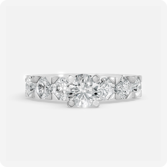 Radiant Round-Cut Diamond Band Ring - Image 2