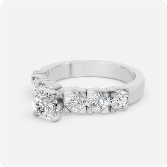 Radiant Round-Cut Diamond Band Ring