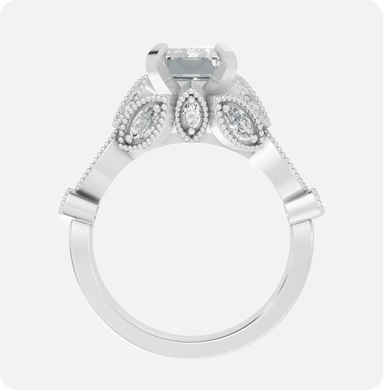 Regal Emerald Halo Diamond Ring - Image 2