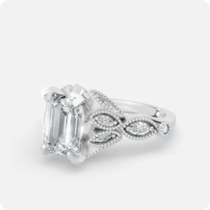 Regal Emerald Halo Diamond Ring