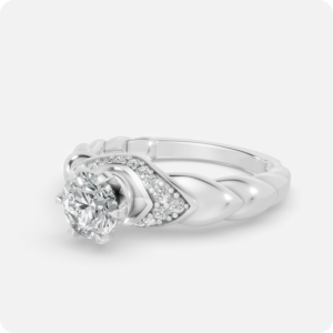 Round Solitaire Diamond Ring with Accent Side Stones