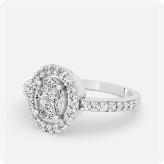 Royal Cluster Diamond Halo Ring - Image 2