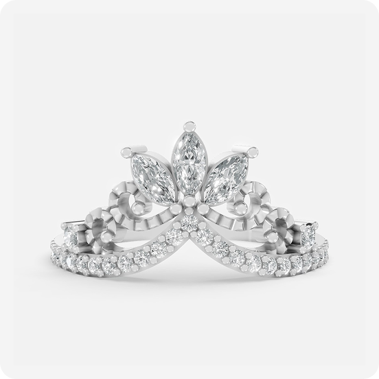 Royal Tiara Floral Diamond Ring - Image 2
