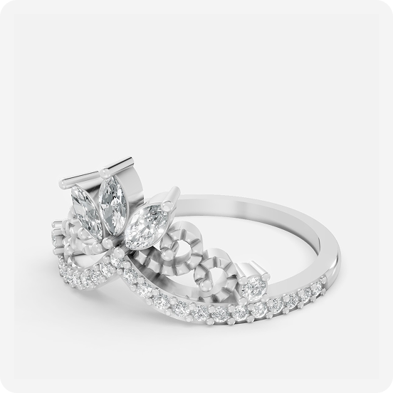 Royal Tiara Floral Diamond Ring