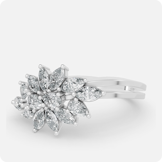 Spiral Blossom Bypass Ring