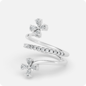 Spiral Blossom Bypass Ring