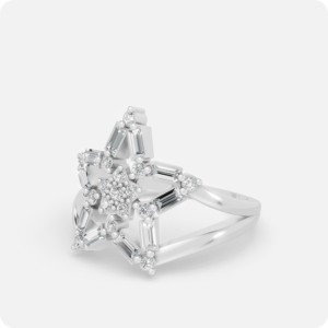 Starburst Diamond Cluster Ring