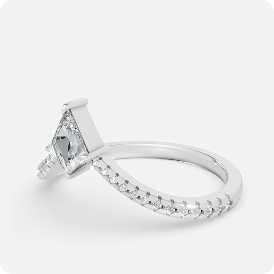 Stellar Marquise Bypass Bloom Ring with baguette and pear-cut diamonds