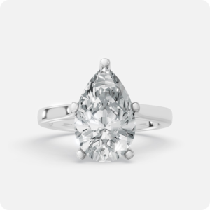 Classic Royal Pear Solitaire Ring with large pear-cut diamond