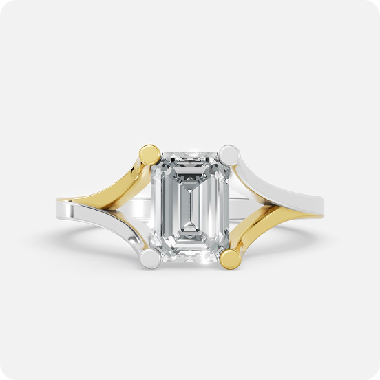 The Meridian Emerald Two-Tone Solitaire