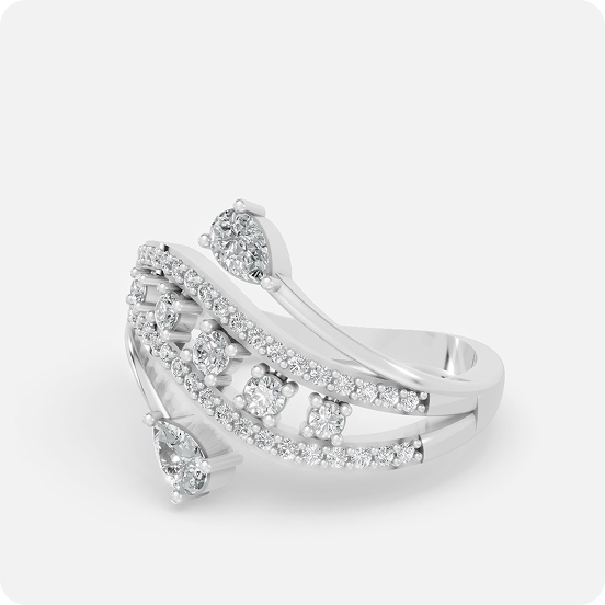 The Royal Cascade Diamond Bypass Ring