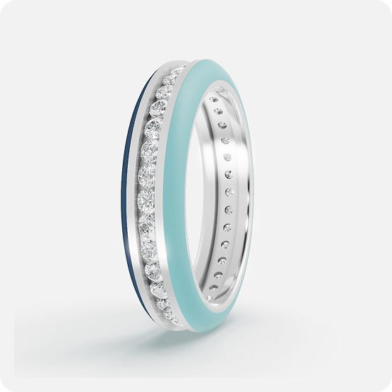The Royal Horizon Tricolor Enamel Eternity Band