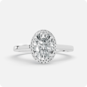 The Sovereign Oval Halo Solitaire-Silver