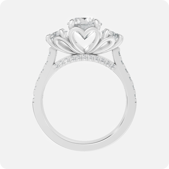 Three-Stone Round Brilliant Diamond Engagement Ring - Image 3