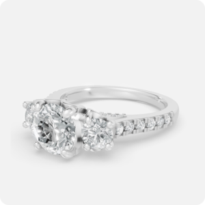 Three-Stone Round Brilliant Diamond Engagement Ring