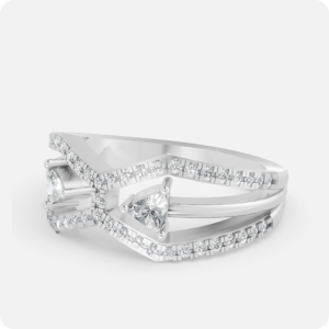 Trillion Geometric Corset Ring-Silver