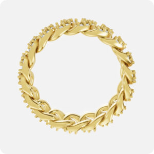 Trilogy Bezel-Set Channel Band-Gold