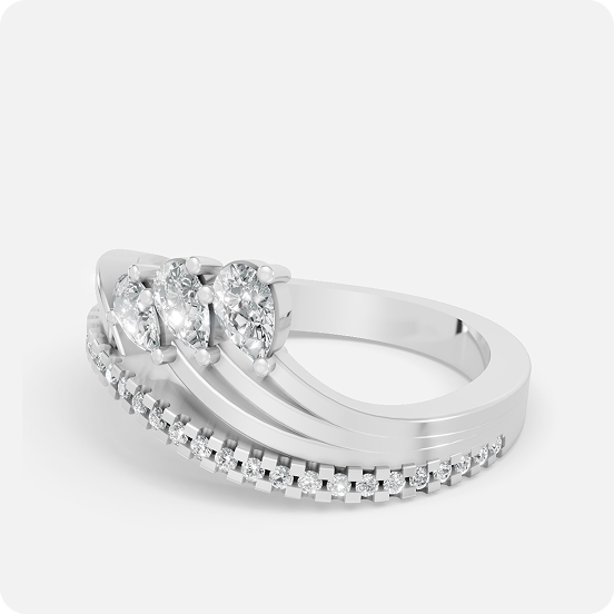 Triple Pear Serpentine Ring