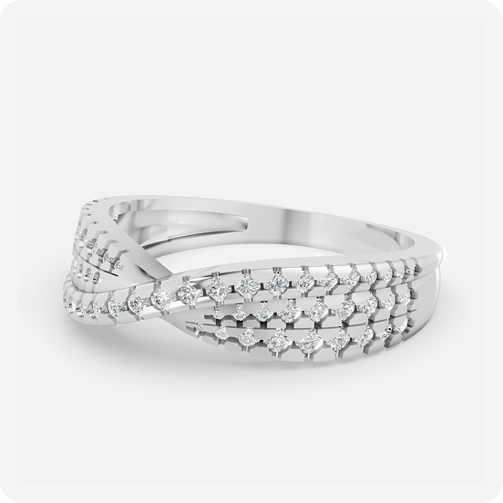 Triple-Row Diamond Crossover Band - Image 2