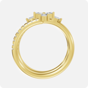 Triple-Tier Floral Marquise Ring-Gold