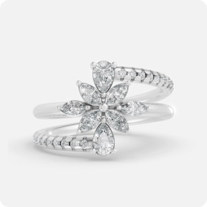 Triple-Tier Floral Marquise Ring