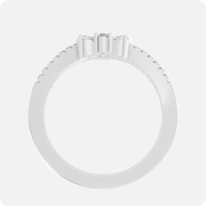 Triple-Tier Pear Petal Ring-Silver